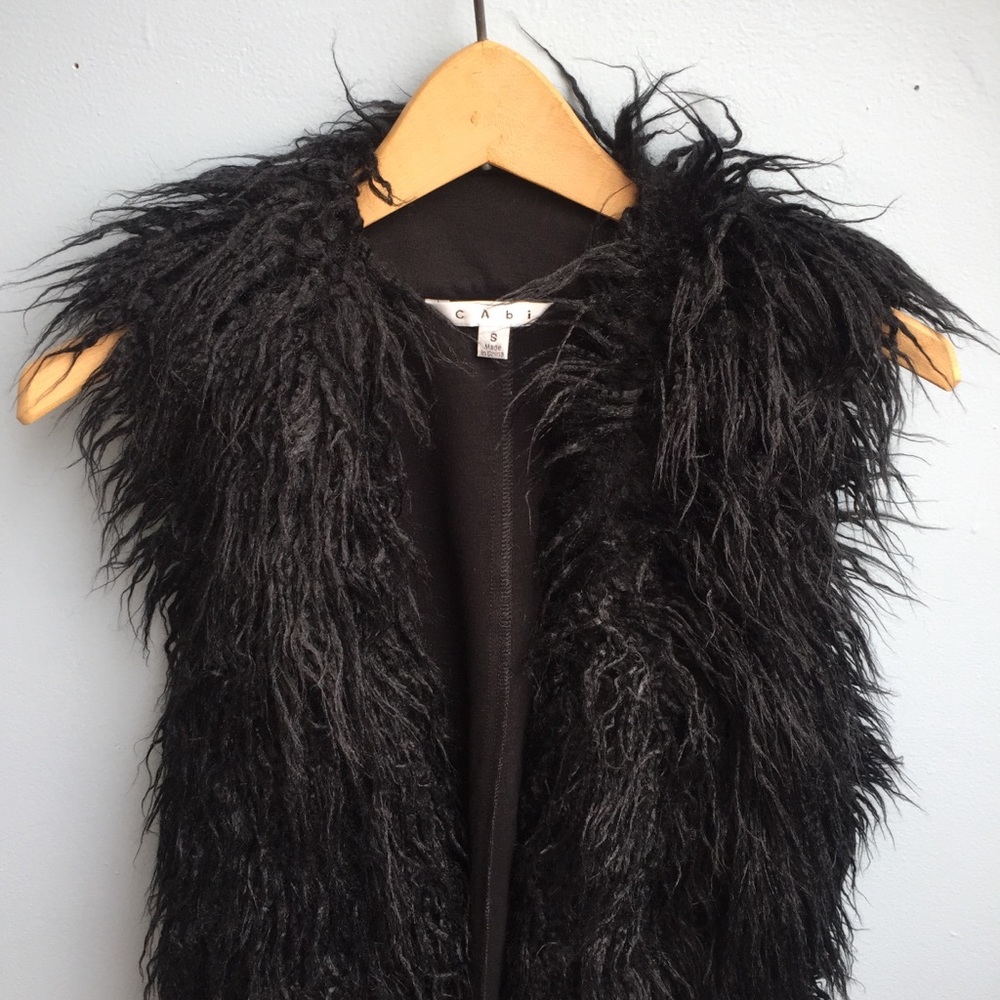 Faux Fur Black Vest by CABI